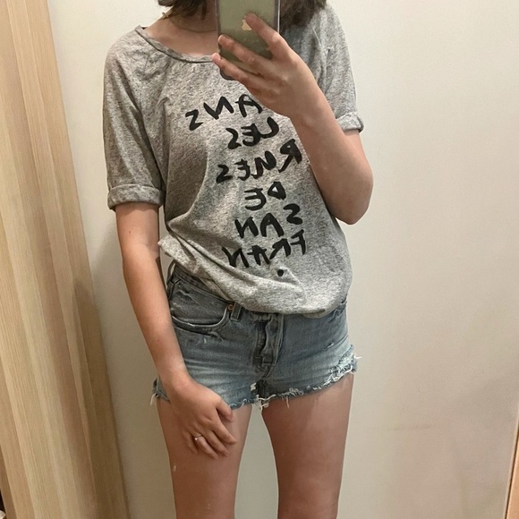 Scotch & Soda Graphic grey shirt - P'tite - Picture 1 of 15